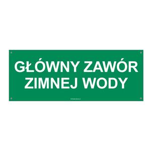 GŁÓWNY ZAWÓR ZIMNEJ WODY, płyta PVC 2 mm z dziurkami, 210x80 mm