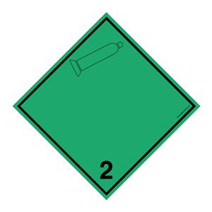 GAZY NIEPALNE, NIETRUJĄCE PODKLASA 2 CZARNY SYMBOL, płyta PVC 2 mm, 100x100 mm