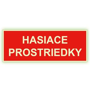 Hasiace prostriedky - fotoluminiscenčná tabuľka, plast 2 mm 210x80 mm