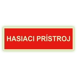 Hasiaci prístroj - fotoluminiscenčná tabuľka, samolepka 150x50 mm