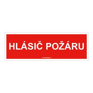 Hlásič požáru text - bezpečnostní tabulka, plast 1 mm 150x50 mm