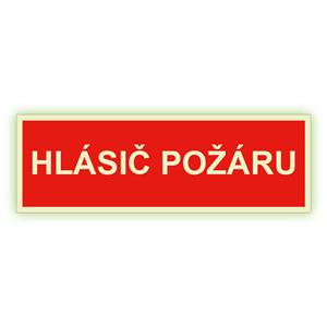 Hlásič požáru text - fotoluminiscenční tabulka, plast 2 mm 300x75 mm