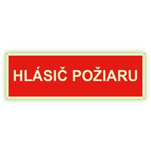 Hlásič požiaru - fotoluminiscenčná tabuľka, plast 2 mm s dierkami 300x75 mm