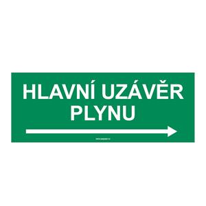 HLAVNÍ UZÁVĚR PLYNU VPRAVO, plast 2 mm, 210x80 mm