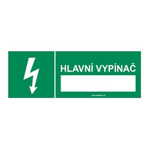 HLAVNÍ VYPÍNAČ, plast 2 mm 105x37 mm