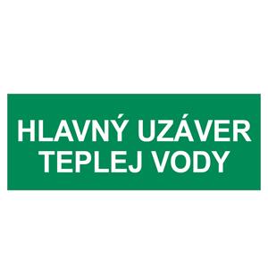 Hlavný uzáver teplej vody, plast 1mm 210x80mm