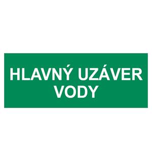 Hlavný uzáver vody, plast 1mm 210 x 80mm