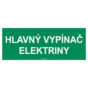 Hlavný vypínač elektického prúdu, samolepka 210x80mm