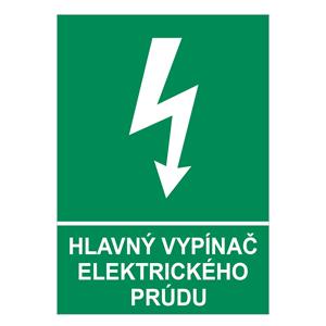 Hlavný vypínač elektrického prúdu, plast 2mm 210x297mm