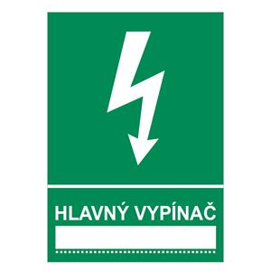 Hlavný vypínač ……………….., plast 2mm 148x210mm