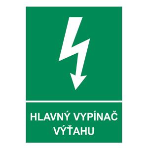 Hlavný vypínač výťahu, plast 2mm 210x297mm