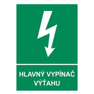 Hlavný vypínač výťahu, plast 2mm s dierkami-210x297mm