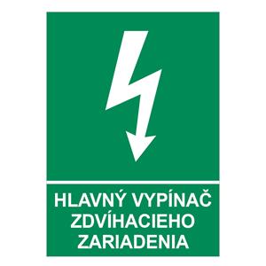 Hlavný vypínač zdvíhacieho zariadenia, plast 2mm 210x297mm