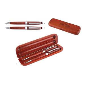 JATYN - set ball pen and micro pencil in box - chestnut