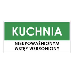 KUCHNIA, zielony - płyta PVC 2 mm 190x90 mm