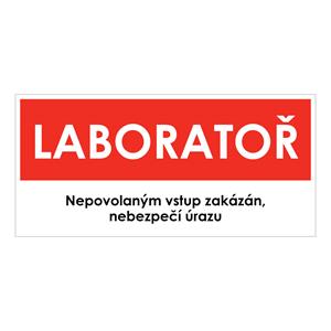 LABORATOŘ, červená, plast 1 mm 190x90 mm