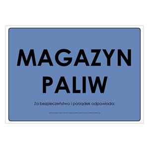 MAGAZYN PALIW, naklejka 297x210 mm