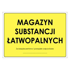 MAGAZYN SUBSTANCJI ŁATWOPALNYCH, płyta PVC 2 mm z dziurkami, 297x210 mm