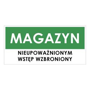 MAGAZYN, zielony - naklejka 190x90 mm