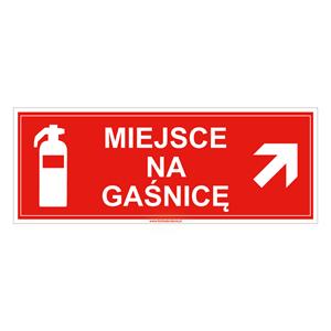 Miejsce na gaśnicę - znak, naklejka 210x80 mm