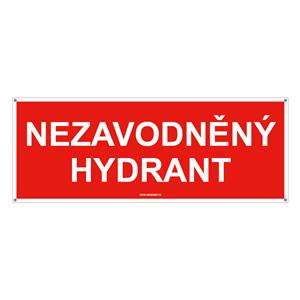 Nezavodněný hydrant - bezpečnostní tabulka s dírkami, plast 2 mm 210x80 mm