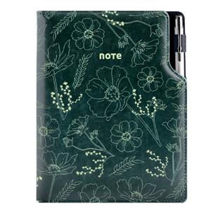 Note DESIGN A5 Lined - green - flowers