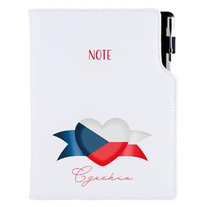 Note DESIGN A5 Lined - white - Czech - flag