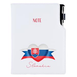 Note DESIGN A5 Lined - white - Slovakia - flag