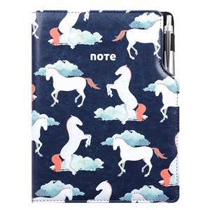 Notes DESIGN A4 Lined - blue - horses