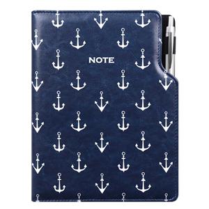 Notes DESIGN A4 Lined - blue - sailor - anchors