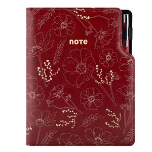 Notes DESIGN A5 Lined - burgundy - flowers