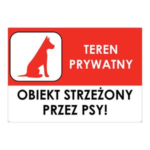 OBIEKT STRZEŻONY PRZEZ PSY, płyta PVC 2 mm z dziurkami, 210x148 mm