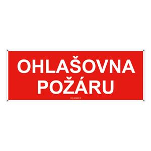 Ohlašovna požáru - bezpečnostní tabulka s dírkami, plast 2 mm 210x80 mm