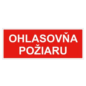 Ohlasovňa požiaru - bezpečnostná tabuľka, plast 2 mm 210x80 mm