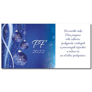 PF 2022 - Card with wishes - Blue ornaments