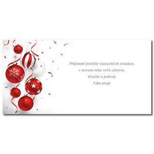 PF 2022 - Card with wishes - Red ornaments