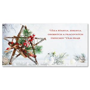 PF - Card with wishes - decoration with a star