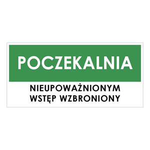 POCZEKALNIA, zielony - płyta PVC 2 mm 190x90 mm