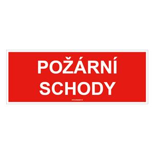 Požární schody - bezpečnostní tabulka, plast 2 mm 210x80 mm