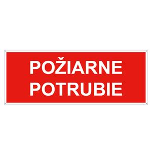 Požiarne potrubie - bezpečnostná tabuľka s dierkami, plast 2 mm 210x80 mm