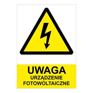 POZOR fotovoltaické zařízení - bezpečnostní tabulka, plast 0,5 mm (A5) 148 x 210 mm