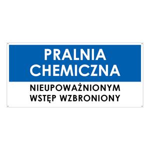 PRALNIA CHEMICZNA, niebieski - płyta PVC 2 mm z dziurkami 190x90 mm