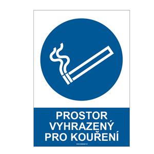 Prostor vyhrazený pro kouření, samolepka a4