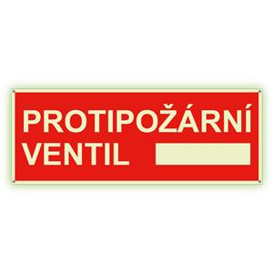 Protipožární ventil - fotoluminiscenční tabulka s dírkami, plast 2 mm 210x80 mm