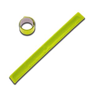 Reflective bracelet 300 × 29 mm - plastic/plastic - yellow/white