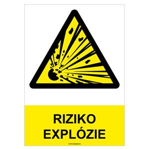 Riziko explózie - bezpečnostná tabuľka, plast 0,5 mm - A4