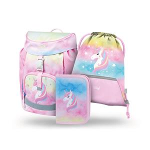 SET 3 Airy Rainbow Unicorn - backpack, pencilcase, gymsack