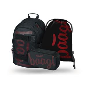 SET 3 Skate Red - backpack, pencilcase, gymsack