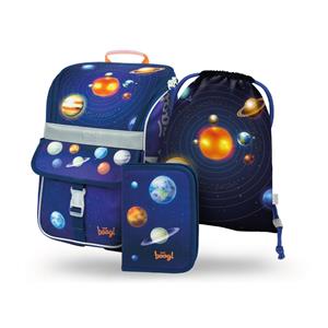 SET 3 Zippy Planets - school bag, pencilcase, gymsack