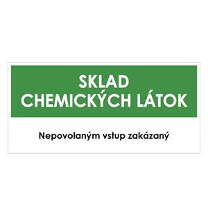 Sklad chemických látok, zelená, plast 2mm,190x90mm